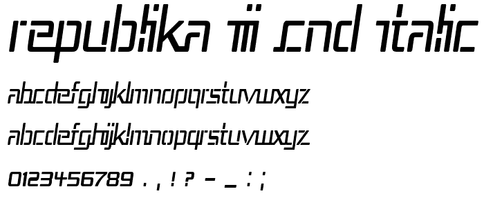 Republika III Cnd Italic font